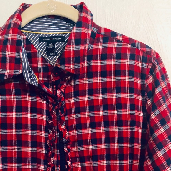 Tommy Hilfiger Tops - Tommy Hilfiger Ruffle-Front Flannel
